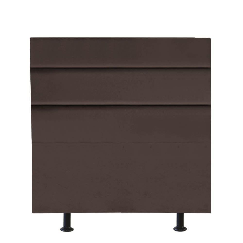 Cabeceira Estofada Argentina 90cm Solteiro Para Cama Box Quarto Suede Marrom - Gat Magazine