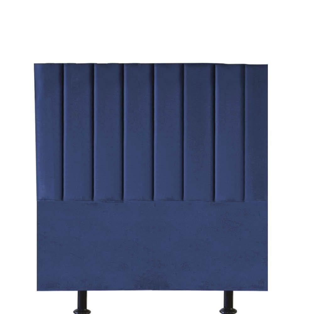 Cabeceira Estofada Carla 100cm Solteiro Para Cama Box Quarto Suede Azul Marinho - Gat Magazine
