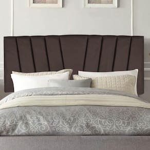 Painel Estofada Bélgica 90cm Solteiro Para Cama Box Quarto Suede Marrom - Gat Magazine