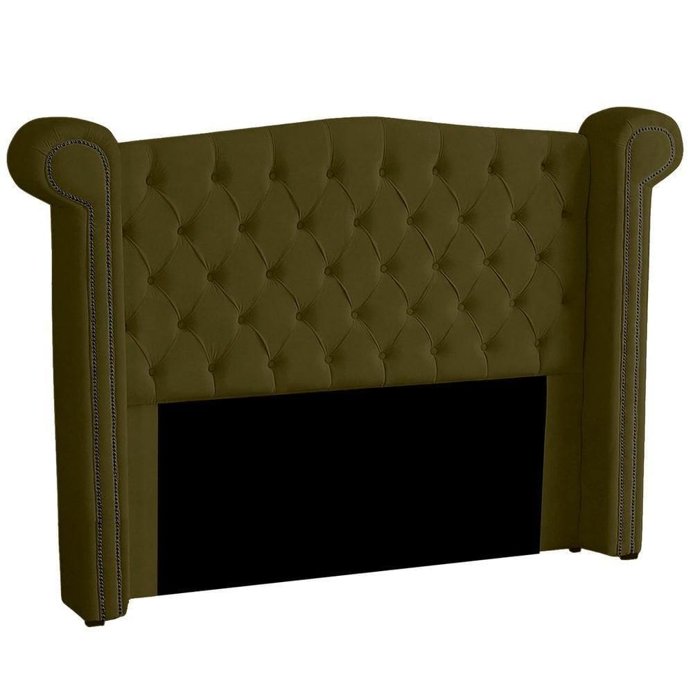 Cabeceira Casal Estofada Para Cama Box Ayla Veludo Cor Capuccino