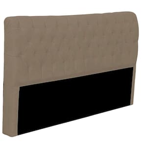 Cabeceira Casal Estofada Para Cama Box Ayla Veludo Cor Capuccino