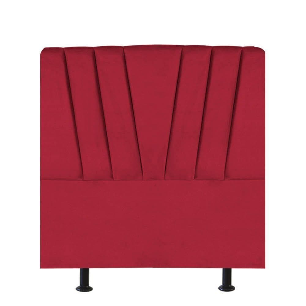 Cabeceira Estofada Bélgica 100cm Solteiro Para Cama Box Quarto Suede Vermelho - Gat Magazine