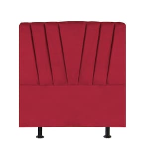 Cabeceira Estofada Bélgica 90cm Solteiro Para Cama Box Quarto Suede Vermelho - Gat Magazine