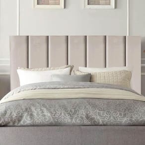 Cabeceira Estofada Carla 140cm Casal Para Cama Box Quarto Corino Bege - Gat Magazine