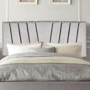 Painel Estofada Bélgica 140cm Casal Para Cama Box Quarto Suede Cinza Claro - Gat Magazine