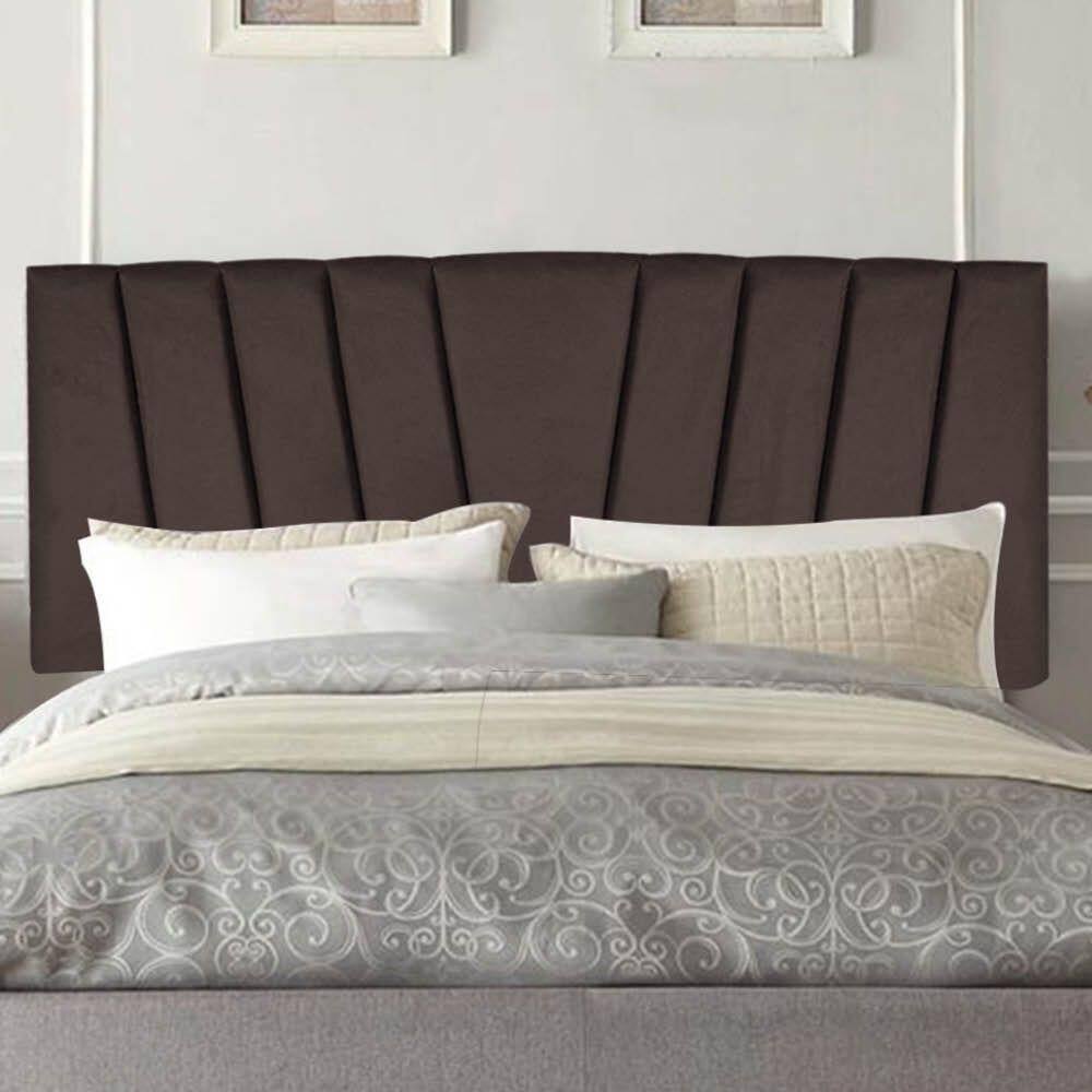 Painel Estofada Bélgica 100cm Solteiro Para Cama Box Quarto Corino Marrom - Gat Magazine