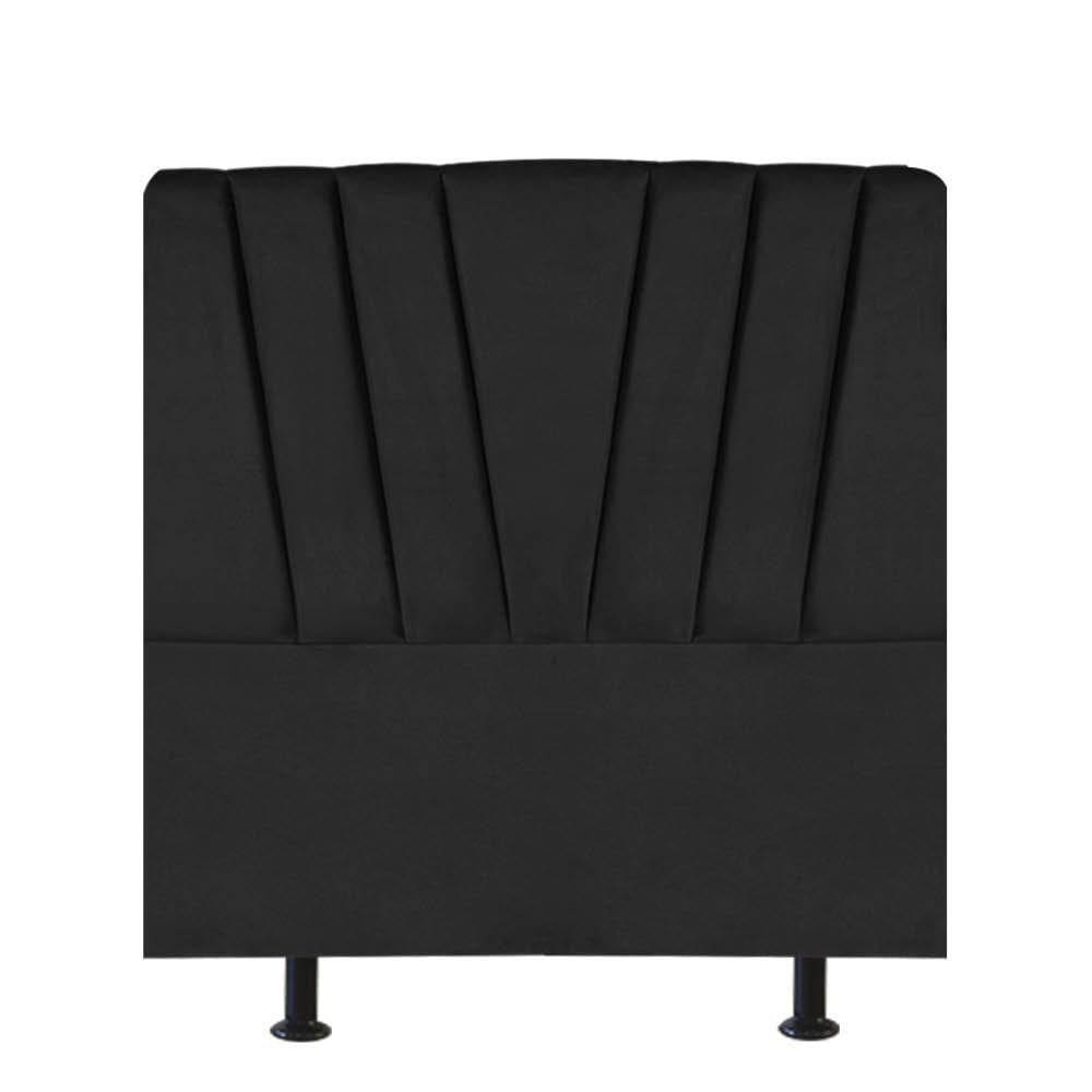 Cabeceira Estofada Bélgica 100cm Solteiro Para Cama Box Quarto Corino Preto - Gat Magazine