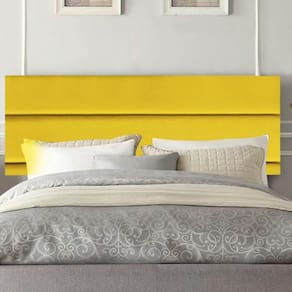 Painel Estofada Argentina 160cm Queen Size Para Cama Box Quarto Suede Amarelo - Gat Magazine