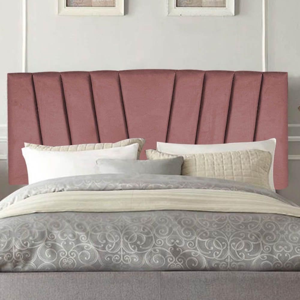 Painel Estofada Bélgica 195cm King Size Para Cama Box Quarto Suede Rose Gold - Gat Magazine