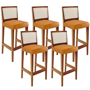 Kit 05 Banquetas Alta Cozinha Branco Zion L02 Whisky