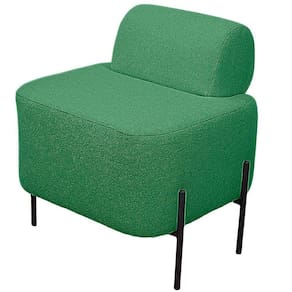 Puff Estofado Virginia Decorativo Tecido Boucle Cor Verde Esmeralda