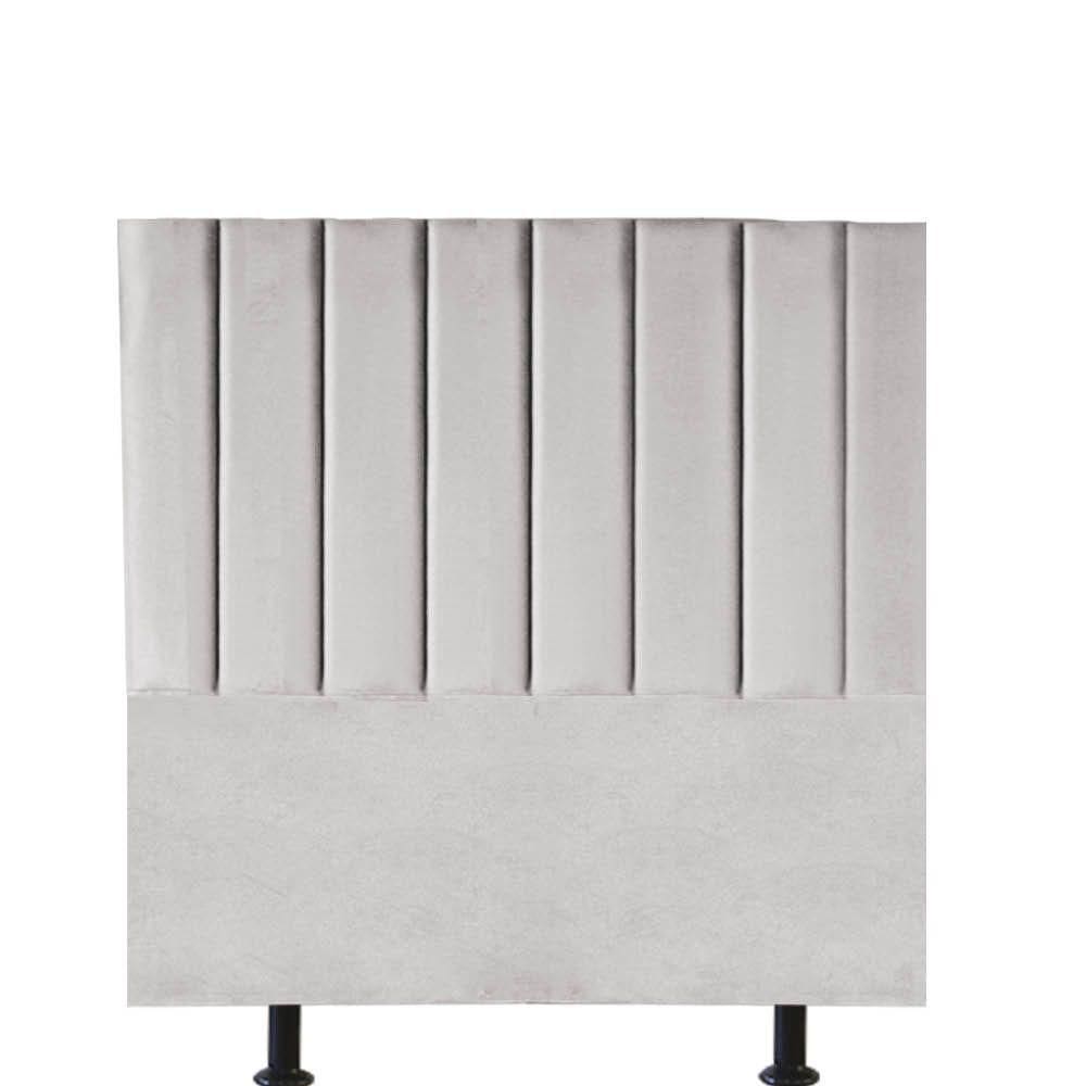 Cabeceira Estofada Carla 100cm Solteiro Para Cama Box Quarto Suede Cinza Claro - Gat Magazine