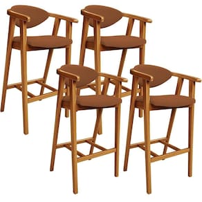 Kit 04 Banquetas Alta Cozinha Bancada Bar Sala De Jantar Fixa Cecília L02 Bouclê Terracota