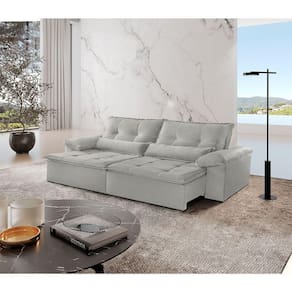 Sofá Parma Linho 02 Módulos De 100m B25cm Meu Sofá Online A230 Linho Cinza