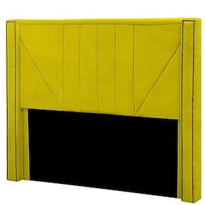 Cabeceira Casal Estofada Para Cama Box Toronto Veludo Cor Amarelo