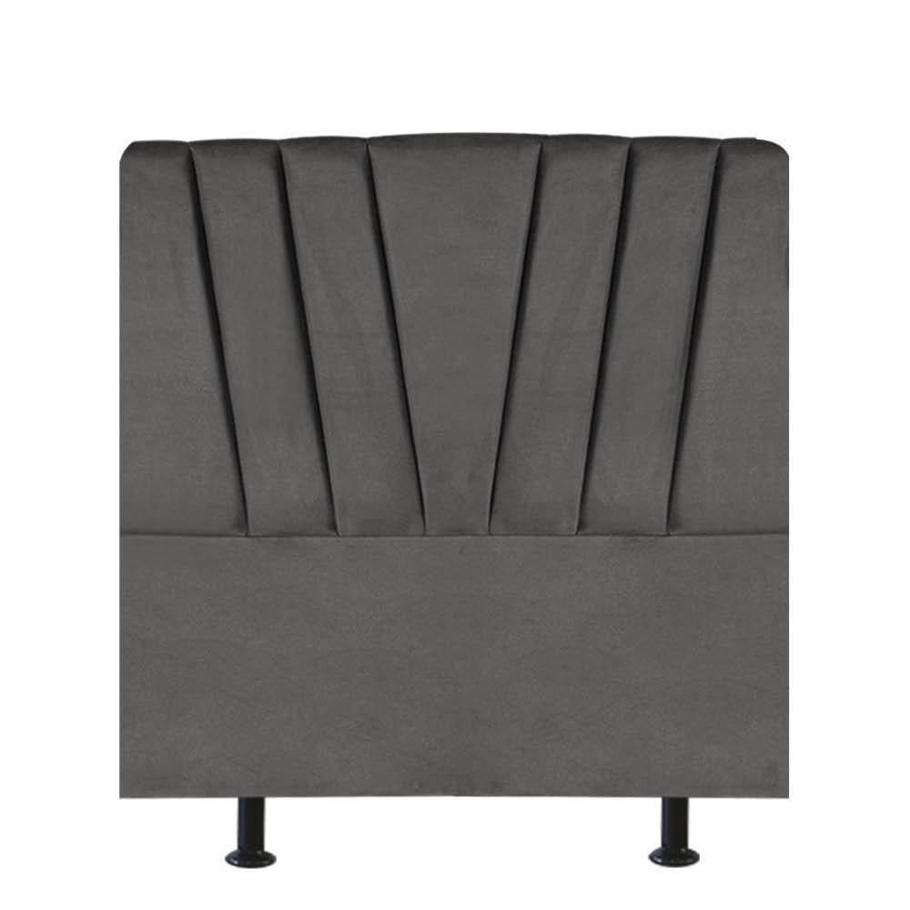 Cabeceira Estofada Bélgica 90cm Solteiro Para Cama Box Quarto Corino Cinza - Gat Magazine