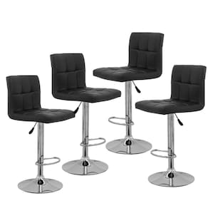Kit 4 Banquetas Alta Cozinha Bar Balcão Bancada Americana Giratória Gomos Pu Preta