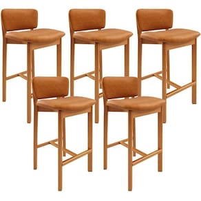 Kit 05 Banquetas Alta Para Cozinha Sala De Jantar Bar Dara L02 Couríssimo Canela - Lyam Decor