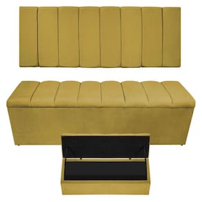 Kit Cabeceira E Calçadeira Sevilha P02 160 Cm Queen Size Suede