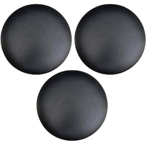 Kit 03 Assentos Redondo Banqueta Corino Preto 30 Cm