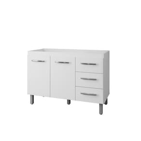 Balcão Para Pia De Cozinha 1,20m Bianca Com 2 Portas E 3 Gavetas Branco - Moblis