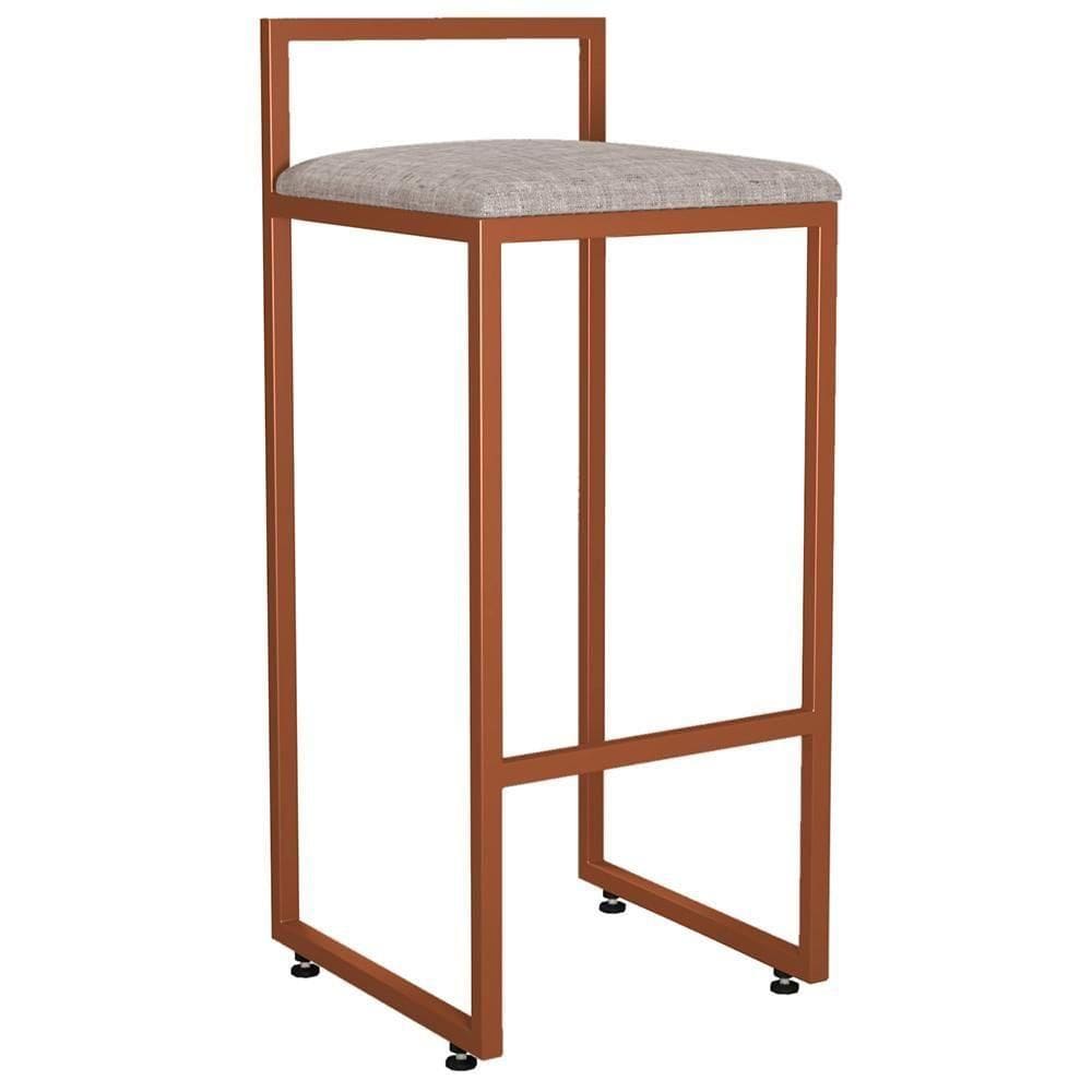 Banqueta Alta Para Cozinha Hanna L02 Bronze Bege
