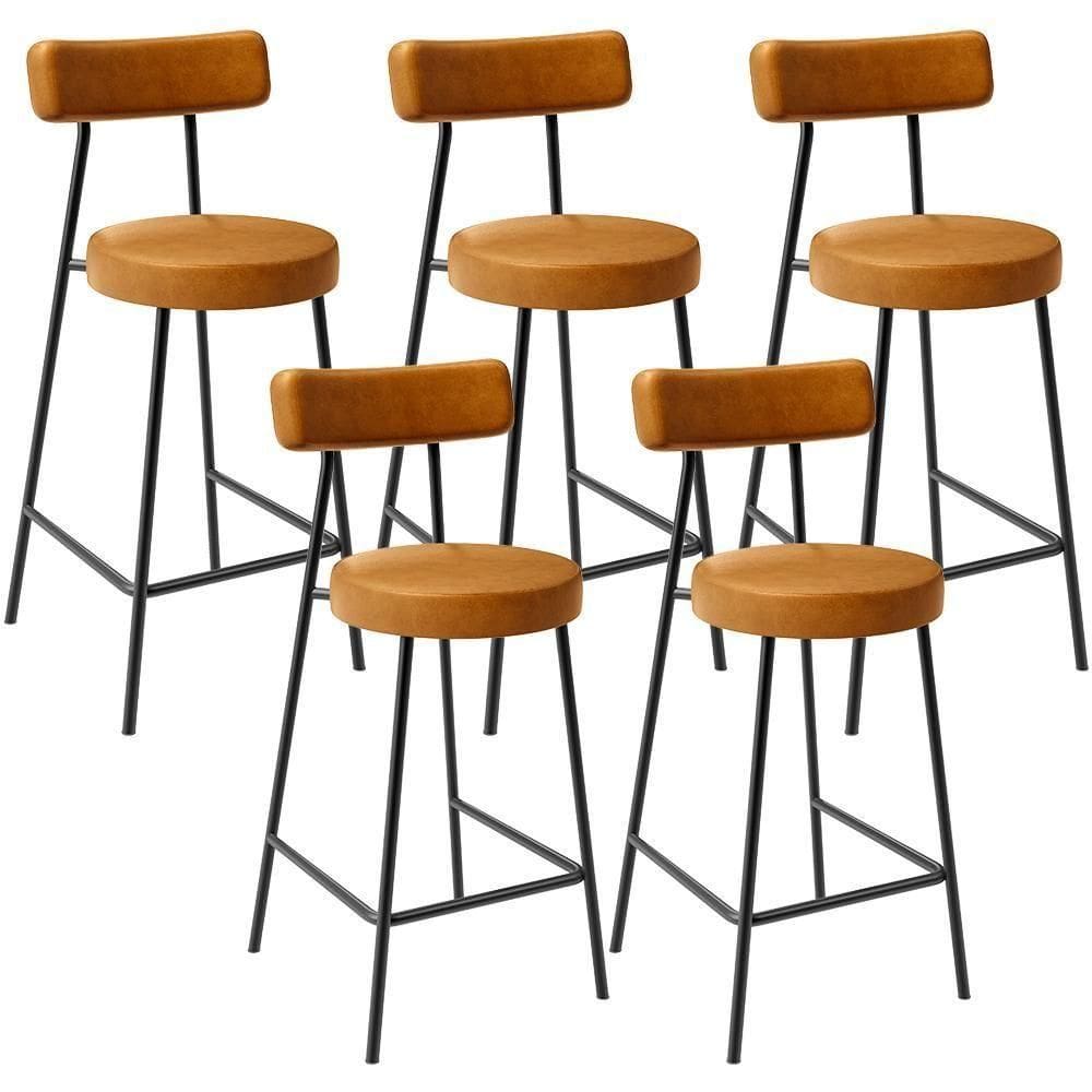 Kit 05 Banquetas Baixa Para Cozinha Sala De Jantar Bancada Milão L02 Couríssimo Whisky