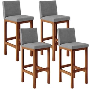 Kit 04 Banquetas Altas Cozinha Alya L02 Cinza Escuro