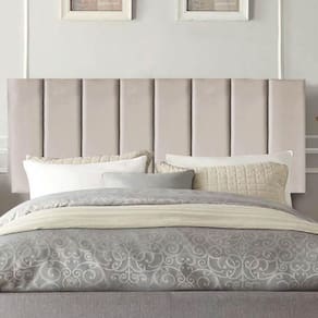 Painel Estofada Carla 90cm Solteiro Para Cama Box Quarto Suede Bege