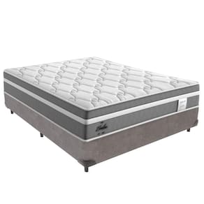 Cama Box Casal E Colchão Molas Ensacadas Berlim Probel Cor:cinza
