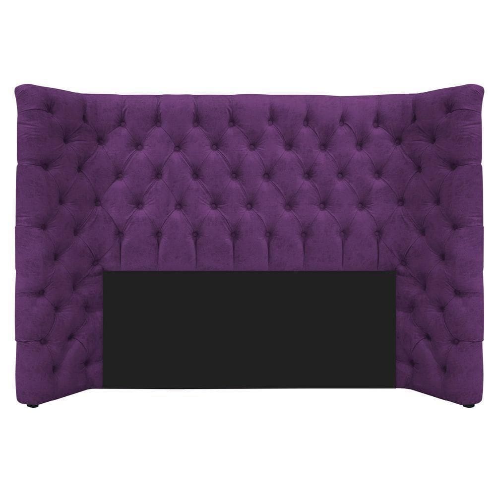 Cabeceira Casal Everest P02 140cm Para Cama Box Suede Roxo
