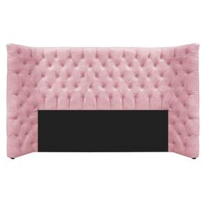 Cabeceira Queen Everest P02 160cm Para Cama Box Suede Rosa Bebê