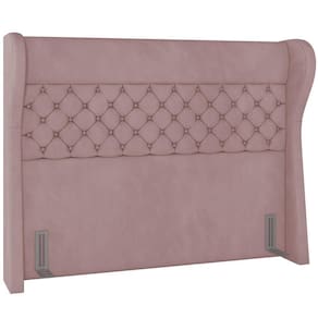Cabeceira Cama Box Queen 160 Cm P05 Madrid Veludo Rosê