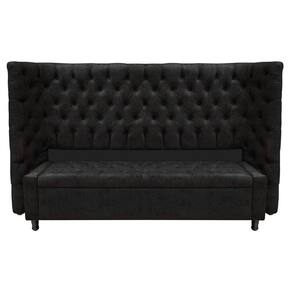 Kit Cabeceira E Calçadeira Baú King Everest P02 195cm Para Cama Box Suede - Doce Sonho Móveis Preto