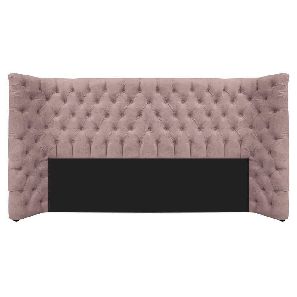 Cabeceira King Everest P02 195cm Para Cama Box Linho - Doce Sonho Móveis Rosê