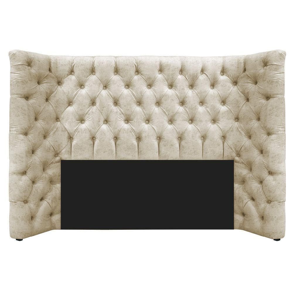 Cabeceira Casal Everest P02 140cm Para Cama Box Linho - Doce Sonho Móveis Bege