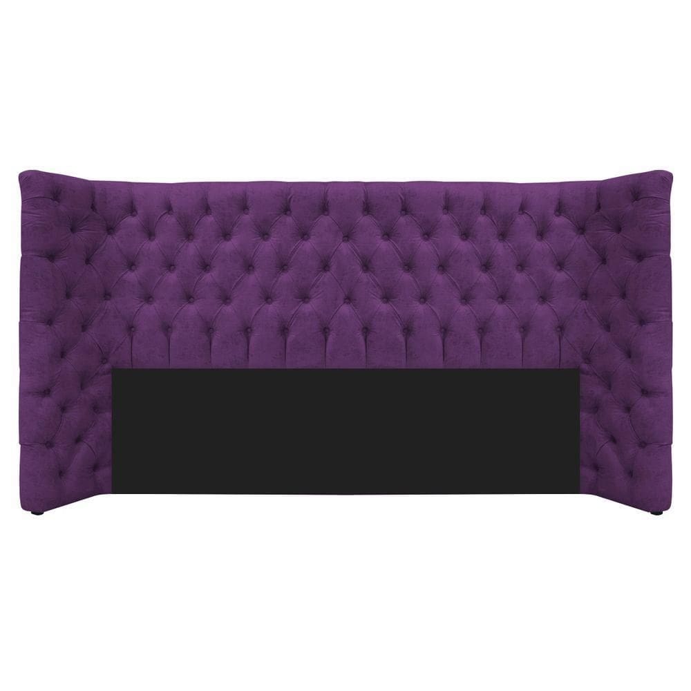Cabeceira King Everest P02 195cm Para Cama Box Suede - Doce Sonho Móveis Roxo