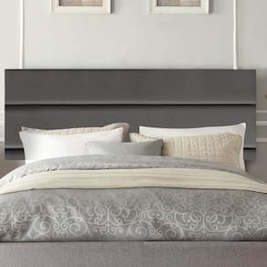 Painel Estofada Argentina 195cm King Size Para Cama Box Quarto Suede Cinza Escuro Grafite