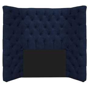 Cabeceira Solteiro Everest P02 90cm Para Cama Box Suede - Doce Sonho Móveis Azul Marinho