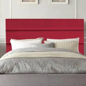 Cabeceira Estofada Argentina 160cm Queen Size Para Cama Box Quarto Corino Vermelho