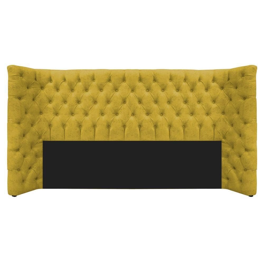 Cabeceira King Everest P02 195cm Para Cama Box Suede - Doce Sonho Móveis Amarelo