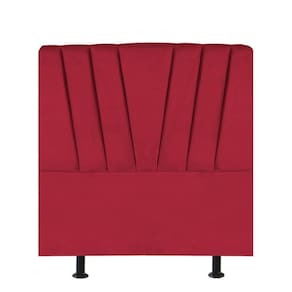 Cabeceira Estofada Bélgica 100cm Solteiro Para Cama Box Quarto Corino Vermelho