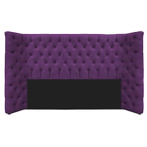 Cabeceira Queen Everest P02 160cm Para Cama Box Suede - Doce Sonho Móveis Roxo
