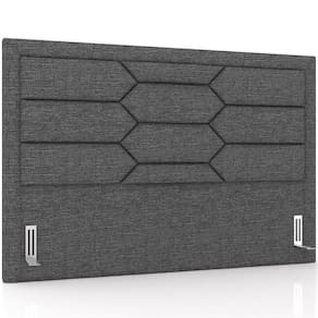 Cabeceira Cama Box Casal 140cm Estofada Nora P05 Linho Cinza Escuro