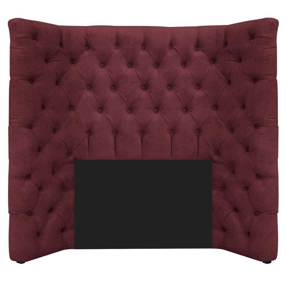 Cabeceira Solteiro Everest P02 90cm Para Cama Box Suede - Doce Sonho Móveis Bordô