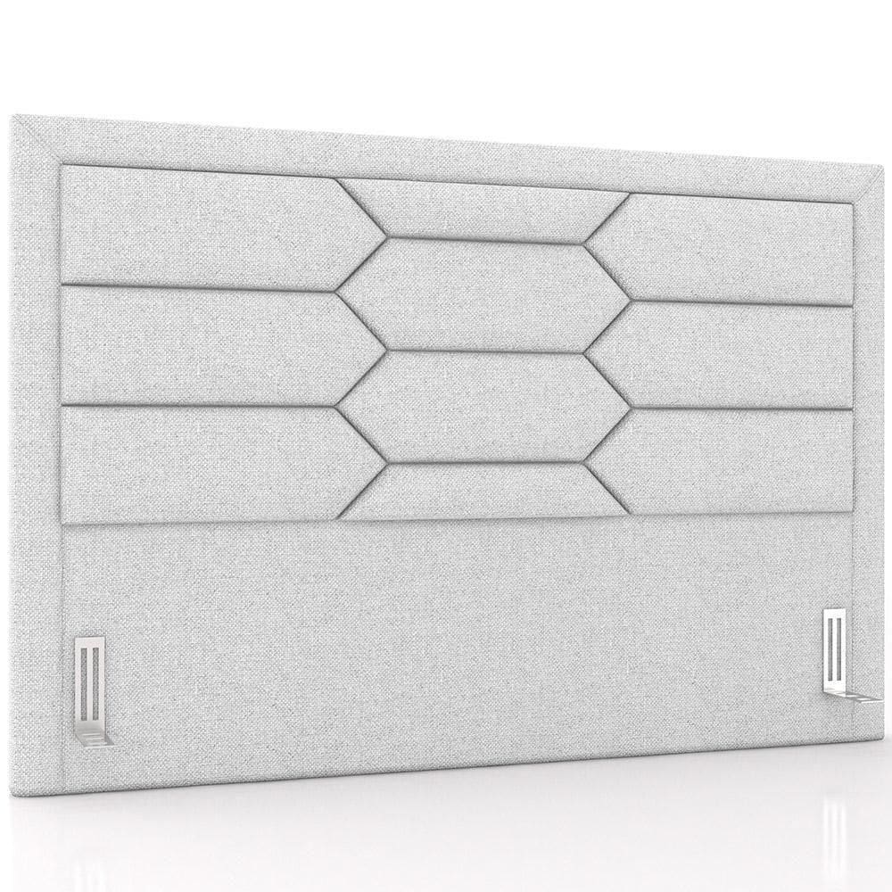 Cabeceira Cama Box King 195cm Estofada Nora P05 Linho Cinza Claro