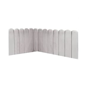 Cabeceira Painel Cama King Box Nuvem Suede Sandy 195 Cm Cor:cinza Claro