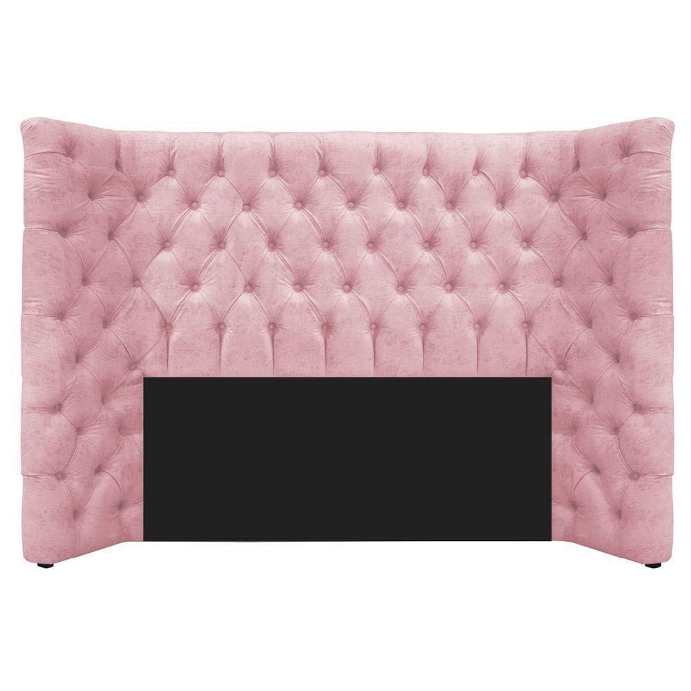 Cabeceira Casal Everest P02 140cm Para Cama Box Suede - Doce Sonho Móveis Rosa Bebê