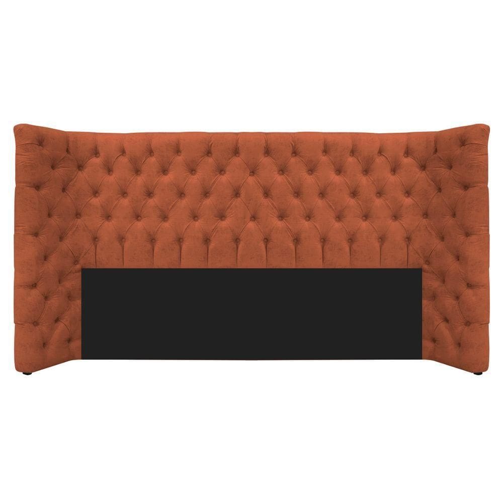 Cabeceira King Everest P02 195cm Para Cama Box Suede - Doce Sonho Móveis Terracota