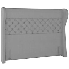 Cabeceira Cama Box King 195 Cm P05 Madrid Linho Cinza Escuro